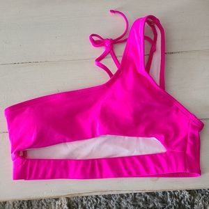 Pink cut out bikini top